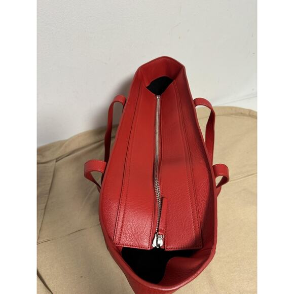 FACINE Tote Bag Womens Red Leather Suede Trim Zip Top Shoulder Made in Italy - Picture 11 of 13